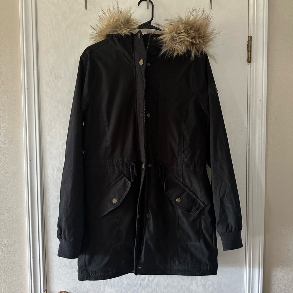 Hollister Brown Faux Fur Jacket
